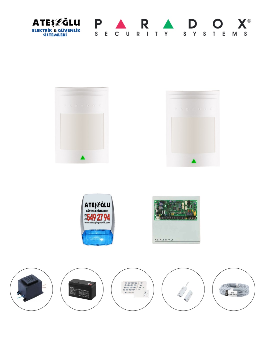 Paradox 2 Dedektörlü set MONTAJ DAHİL